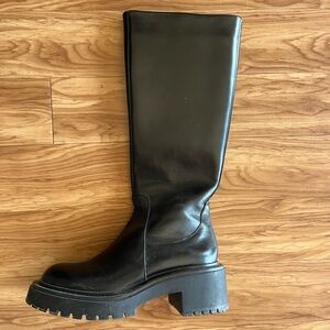 ZARA Black Leather Boots 7,5
